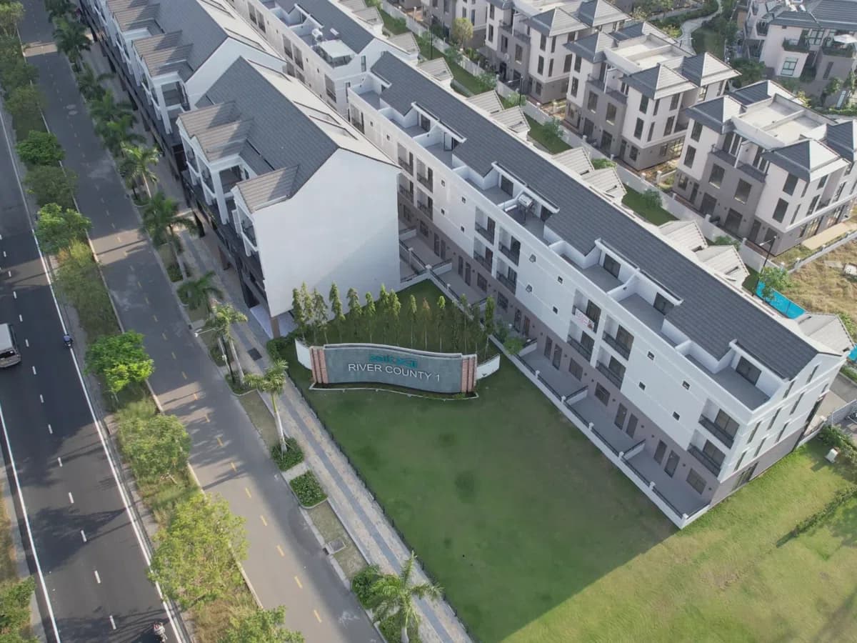 Toàn cảnh phân khu Zeit River County 1, GS Metrocity Nhà Bè nhìn từ trên cao