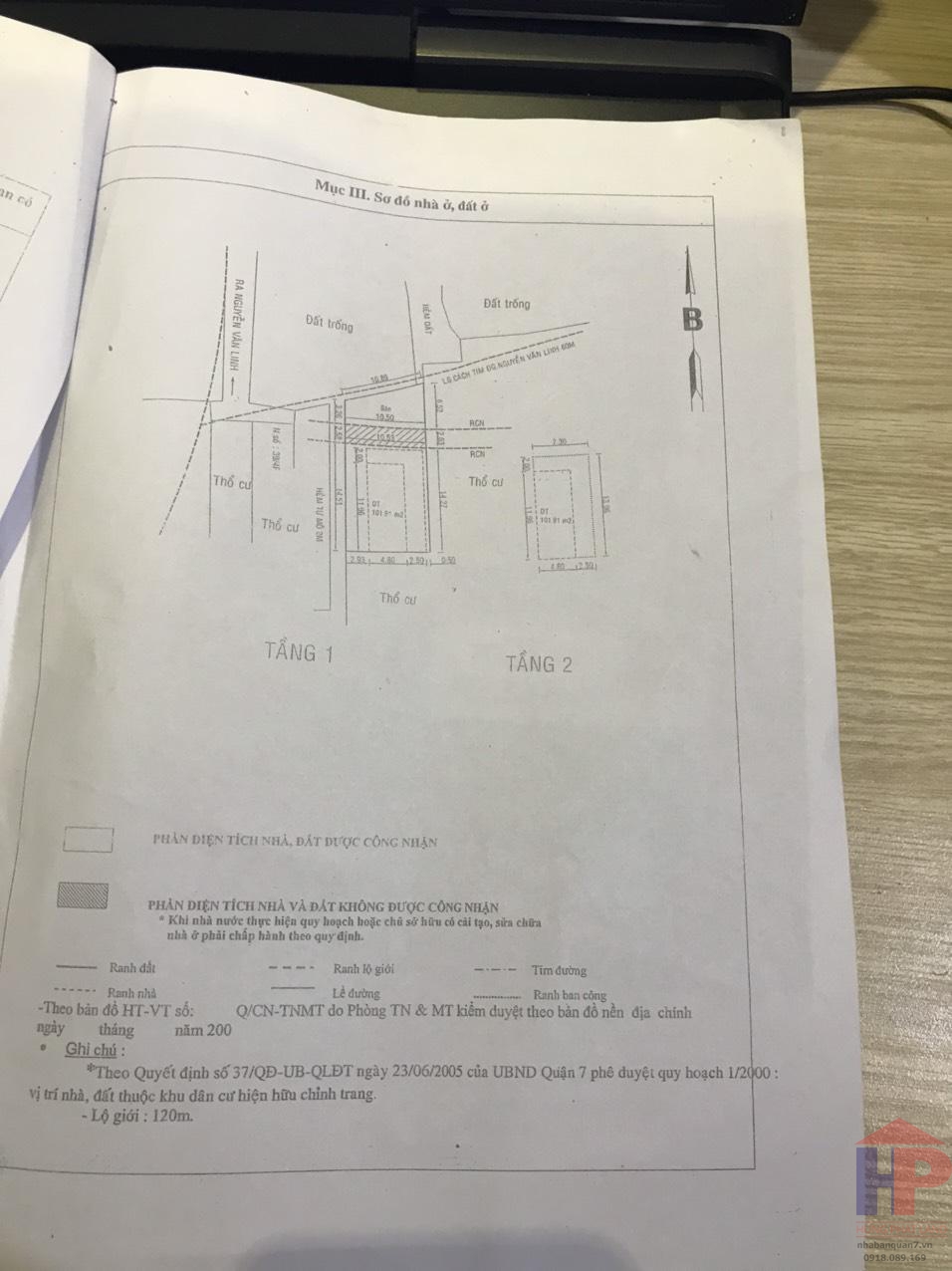 Bán nhà mặt tiền đường Nguyễn Văn Linh Quận 7, nhà cấp 4, DT 10.50x20m, giá 65.785 tỷ