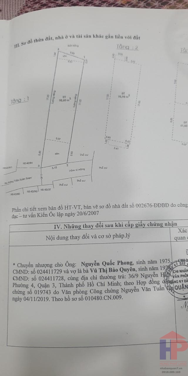 Bán nhà hẻm Trần Xuân Soạn, phường Tân Thuận Tây, Quận 7 DT 5,2x24 Gía 8,9 tỷ LH 0909477288