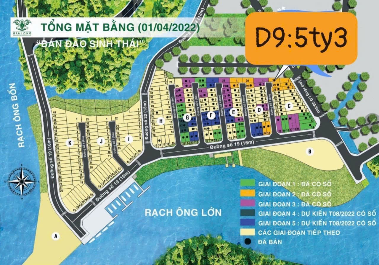 Bán lô đất khu dân cư đẳng cấp Gia Long Riverside dt 5x16m giá 5.3 tỷ lh 0918089169